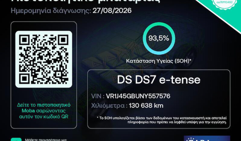 DS DS 7 2022  E-TENSE 1.6 CHIC SO PLUG-IN HYBRID AWD 4X4 AUTO F1 NAVI CAMERA ECO S/S EURO-6 ΕΛΛΗΝΙΚΟ γεμάτο